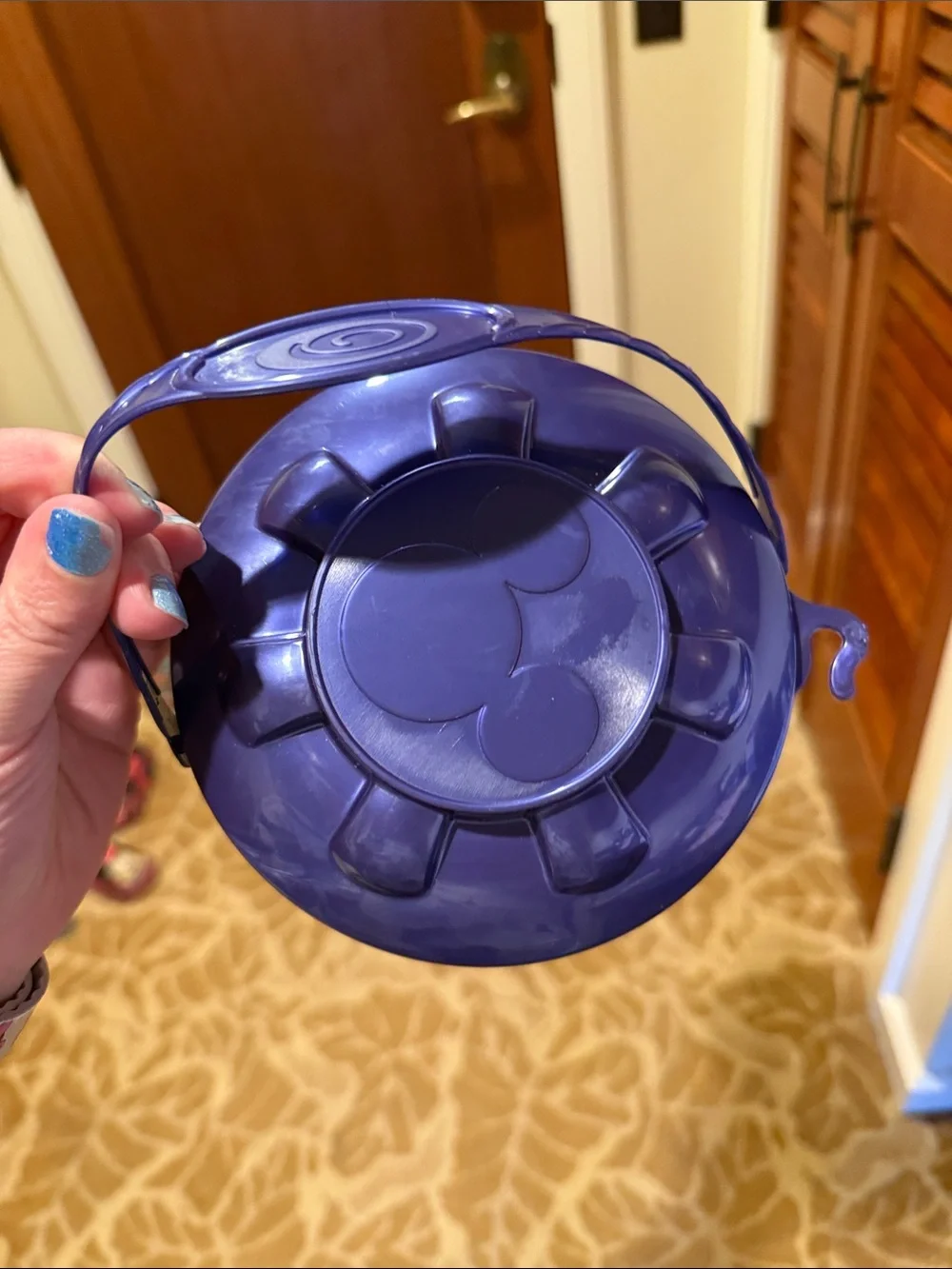Disney Aulani Exclusive Purple and White Stitch Tropical Popcorn Bucket